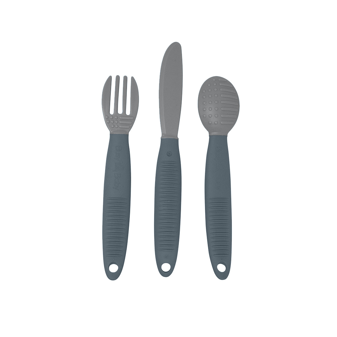 Spoon, Fork & Knife Set — Pewter thumbnail 5