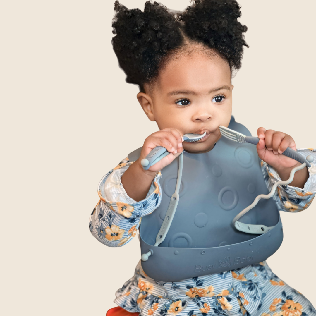 Stop Drop Bib + Utensils — Spearmint thumbnail 2
