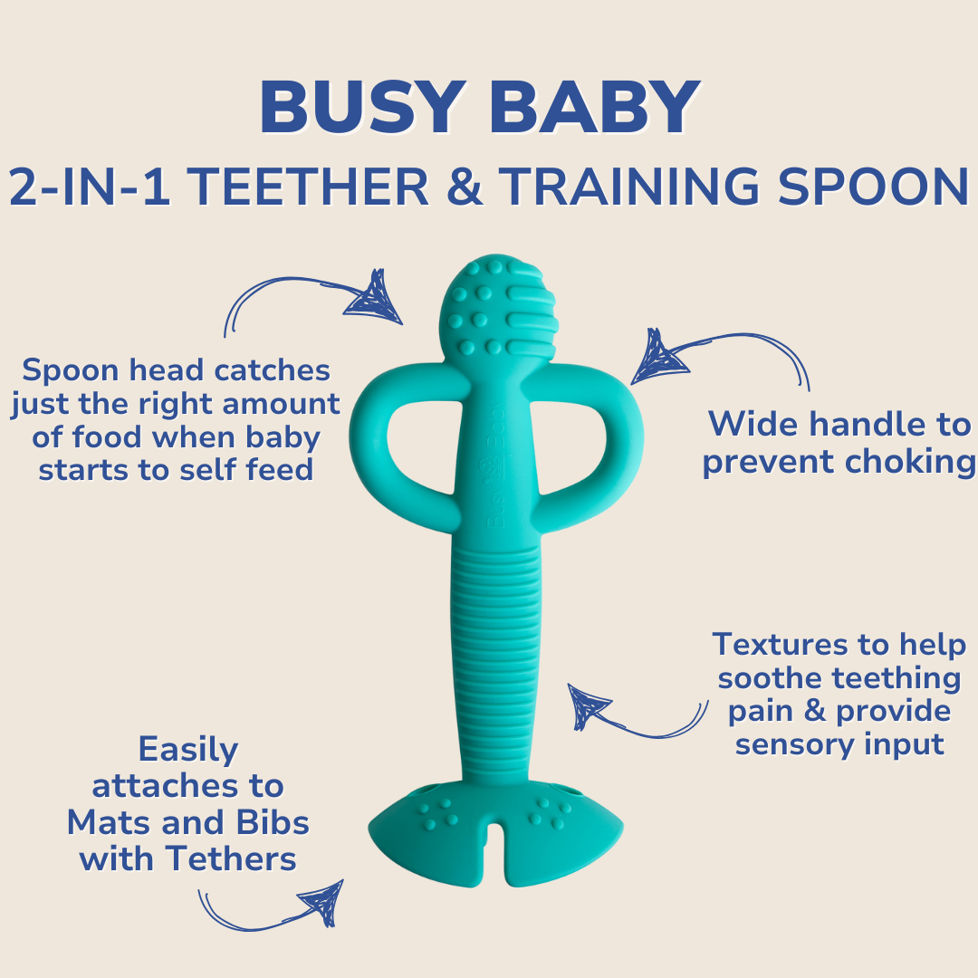 2-in-1 Teether & Training Spoon — Spearmint thumbnail 2